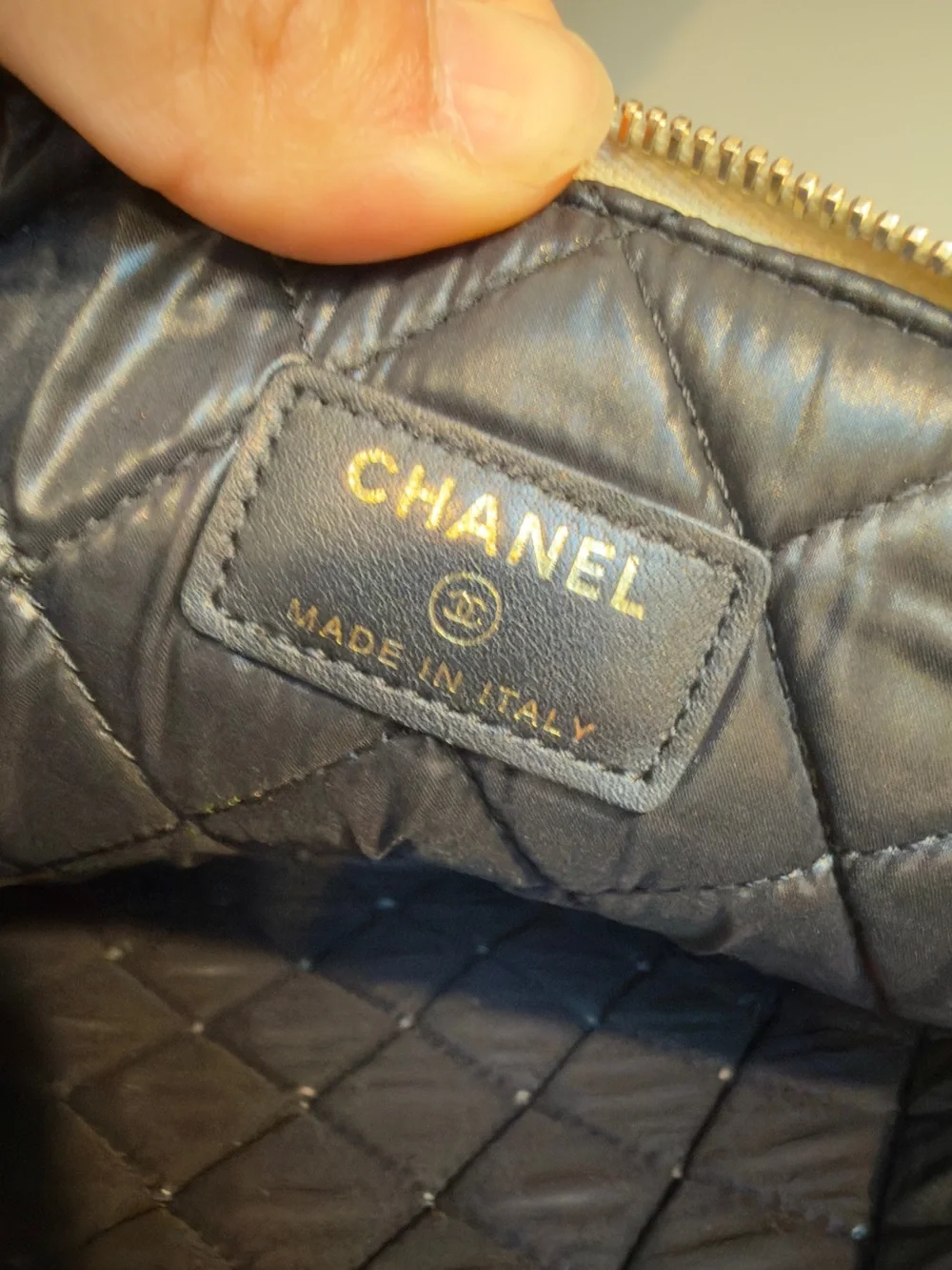 Chanel Boy O Case Clutch Pouch Medium Black and Silver Calfskin